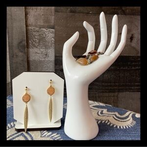 Natural stone druzy agate marcasite jewelry set vintage earth girl granola